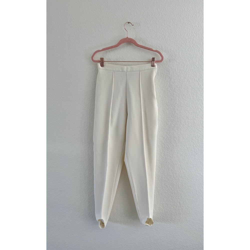 1045 Park Stirrup Pants Womens 26 Cream‎ Vintage 80s Reinforced High Rise